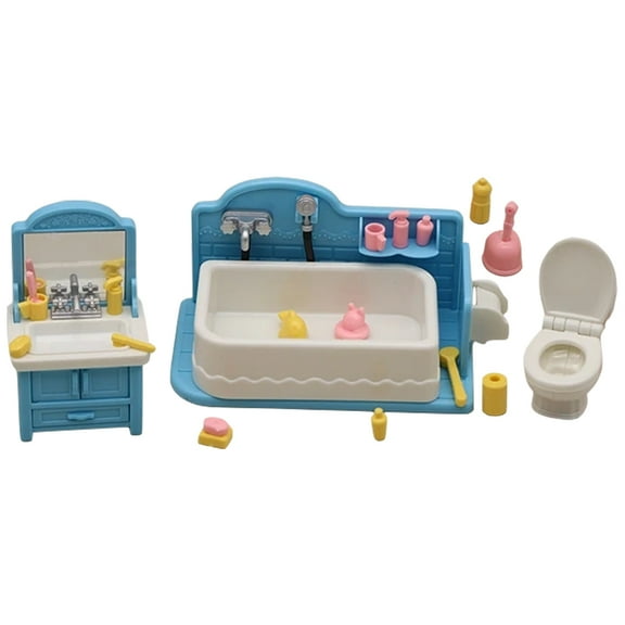 Gongxipen 1 Set Mini Furniture Model Mini House Bathtub Toilet Mini Bathroom Accessory