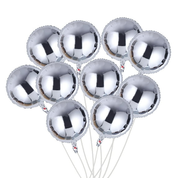KALLORY Silver Birthday Foil Balloons Even Inflation Sealing Tightly 10Pcs