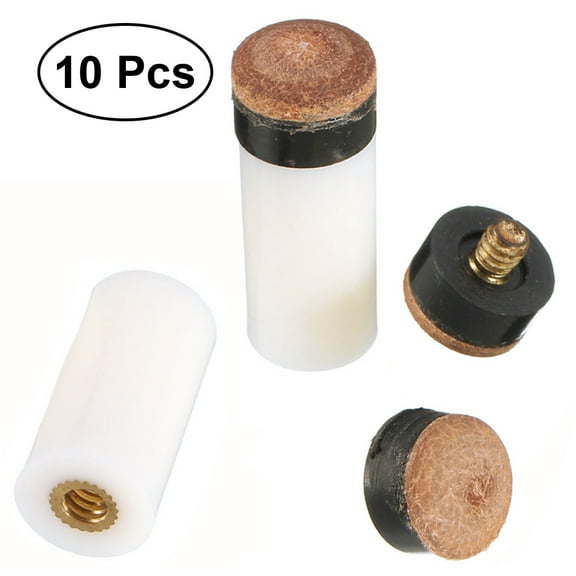 Gongxipen 10pcs Billiard Cue Ferrules and Tips Billiard Replacement Screw-on Tips 1.46*0.51*0.51 inches