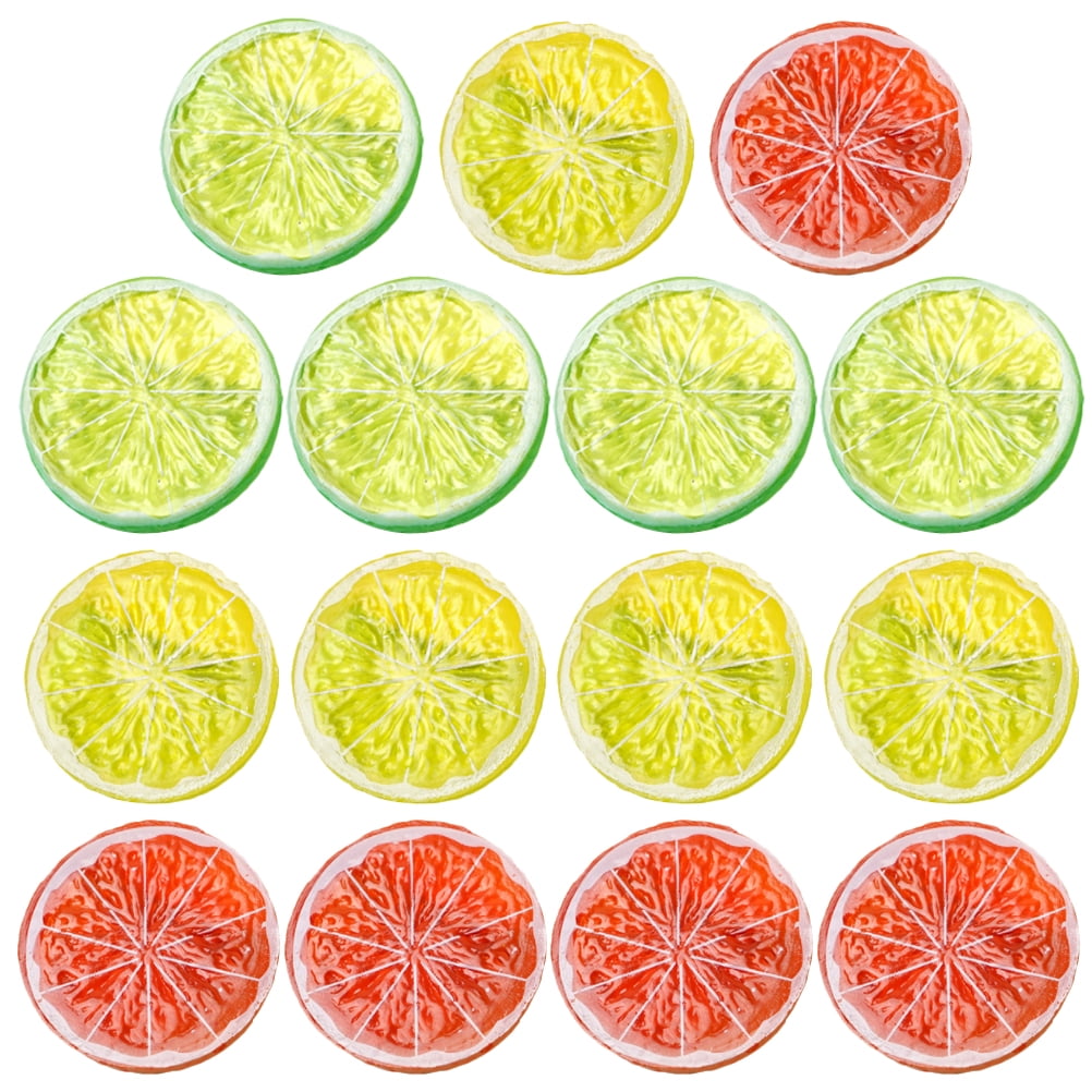 Gongxipen 15Pcs Interesting Faux Fruit Slices Prop Decorative Fruit