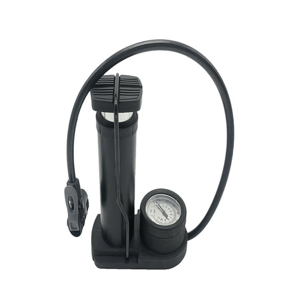 KALLORY  Mini Portable Bike Foot Pump High Pressure Air Pump with Barometer Black