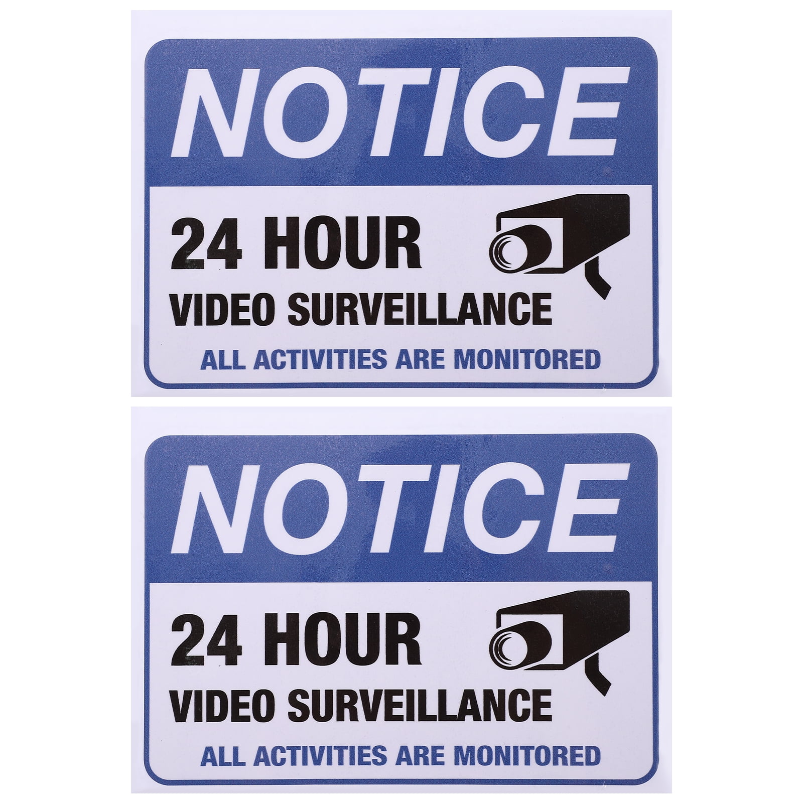 Gongxipen 2Pcs Monitored Warning Stickers Video Surveillance Sticker Security Stickers