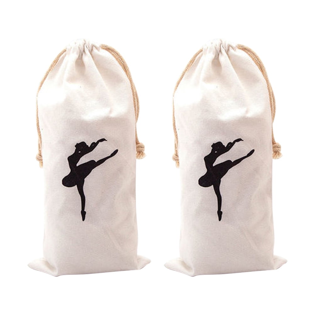 Gongxipen 2Pcs Pointe Shoe Bags Ballet Drawstring Bags Canvas Dance ...