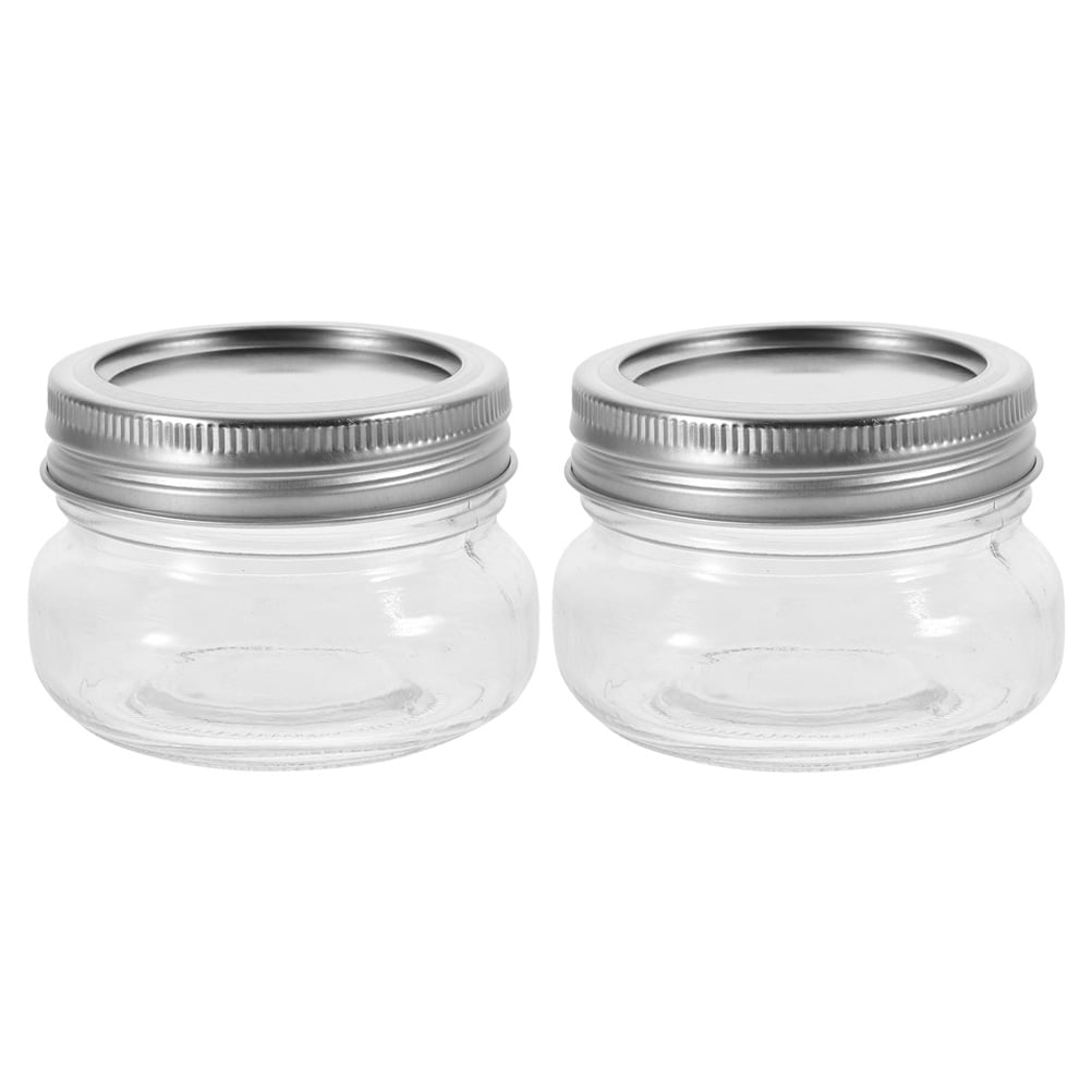 Gongxipen 2Pcs Small Glass Jars Mini Mason Jar Wide Mouth Small Jam Honey Container Jars