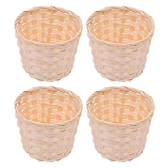 Gongxipen 4pcs Small Woven Portable Desktop Decorative Flower Arrangements Basket