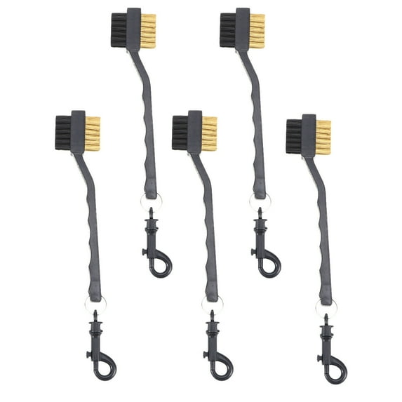 Gongxipen 5PCS Double Side Cleaning Brush Copper Bristle Club Groove Cleaner Brush Club Cleaning Tool