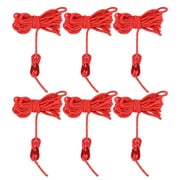 Gongxipen 6pcs 4 Meter Guyline Tent Rope Reflective Rope Tent Cord with 2-Eye Rope Tensioners for Camping Hiking Backpacking Random Color Accessories (Red)