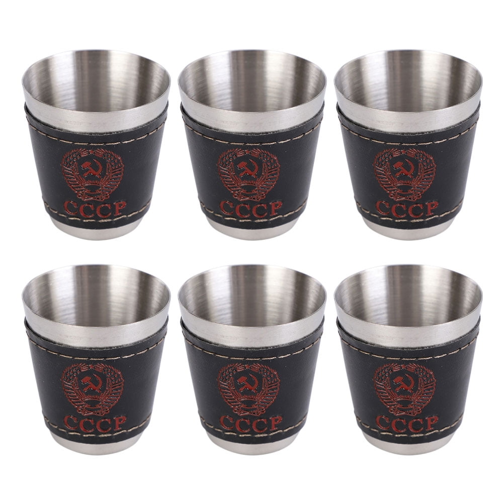 Gongxipen 6pcs Small Camping Cups Stainless Steel Wine Cups Portable