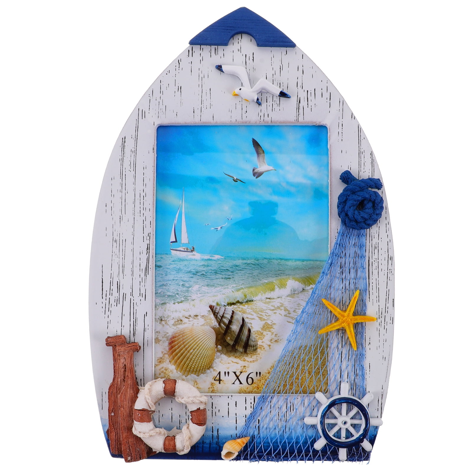 Gongxipen Desktop Photo Frame Wooden Picture Frames Mediterranean Picture Frame Beach Picture