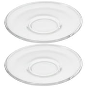 Gongxipen Disposable Clear Glass Saucers Set for Tea Cups and Snacks (4pcs)
