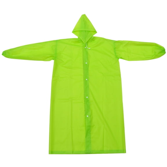 Gongxipen Reusable Raincoat Matte EVA Rain Poncho Outdoor Waterproof Raincoat Outdoor Rainwear for Adults (with Elastic Cuff, Green)