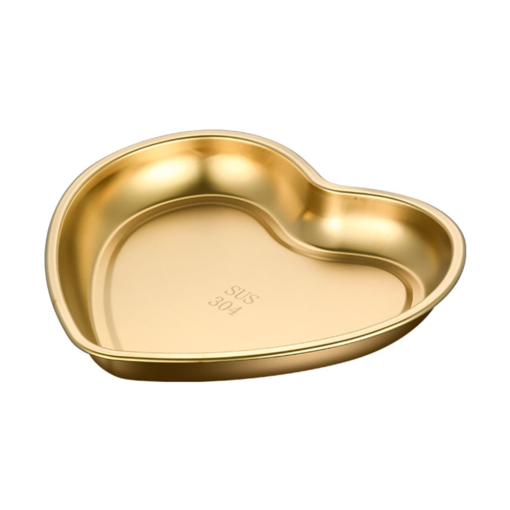 Gongxipen Stainless Steel Snack Dish Heartshaped Dessert Plate