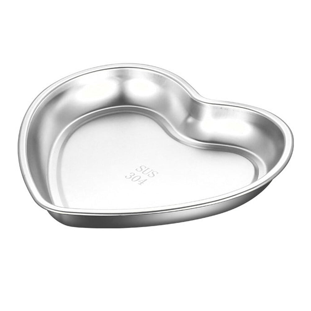 Gongxipen Stainless Steel Snack Dish Heartshaped Dessert Plate