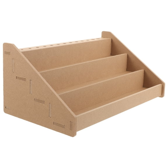 Wood Paint Stand Organizer for Brushes and Paints, Multi-Layer Art Storage Rack 12.2 x 7.3 x 5.1 Inches, Ideal for Home & Studio