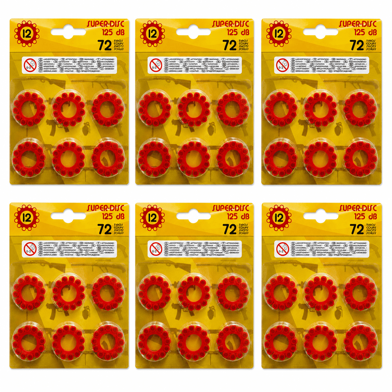 Gonher 12 Shot Ring Caps 6-Pack – 432 Shots Total (36 Rings) – Toy Cap Gun Refills Made in Germany