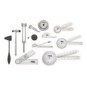 Goniometer Physical Therapy Complete Set W/Bonus Reflex Hammer Including 12,8,6 Inches Gonis Plus Two Bonus Measuring Tapes. Occupational Therapy Too