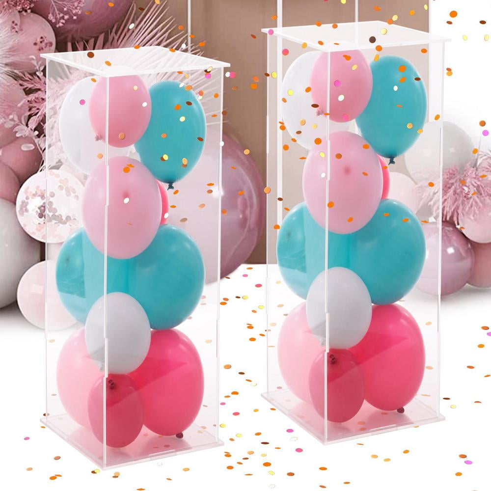 Gonipol Acrylic Riser Pedestal 2PCS Clear Tall Pedestal Display Cube ...