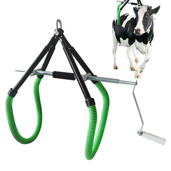 Gonipol Cow Standing Up Assistant Device High Strength Cow Lift Harness Livestock Handling Supplies Sturdy Stable Cow Lifting Rack Cow Sling Lift for Different Sizes Cows intensely