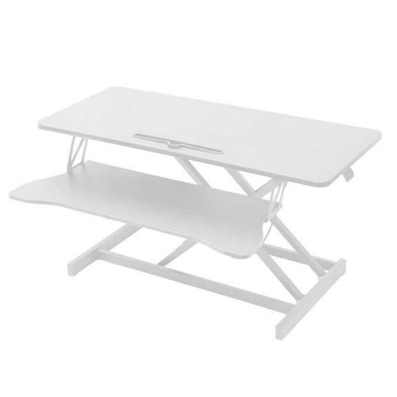 Gonipol Desk Riser for Standing Iron Stable Manual Pneumatic Spring Desk Riser Converter Height Adjustable Desk Topper Standing Desk Attachment for Laptop Keyboard Mouses designer