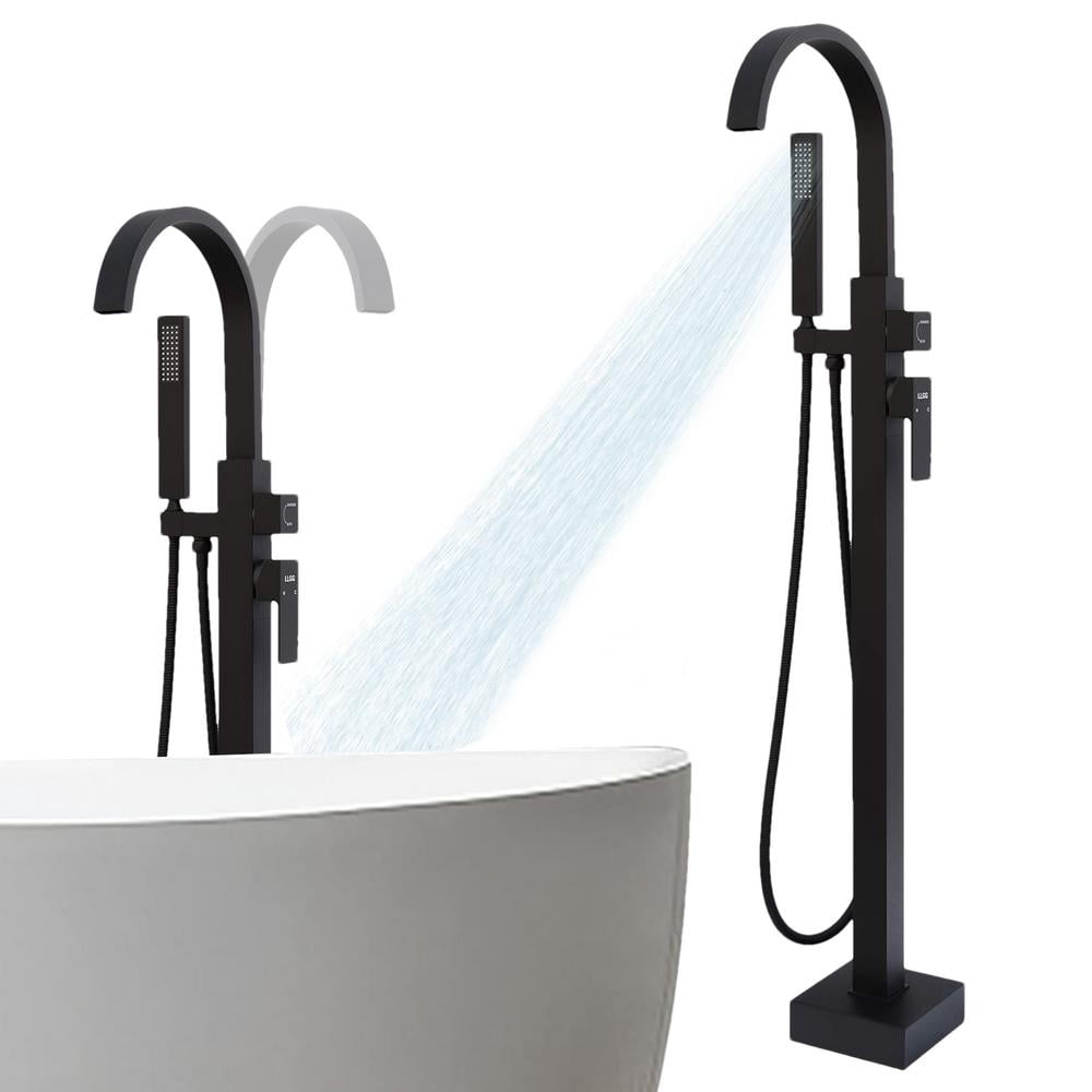 Gonipol Floor Mount Bathtub Faucet Rust Resistant Shower Faucets Simple ...