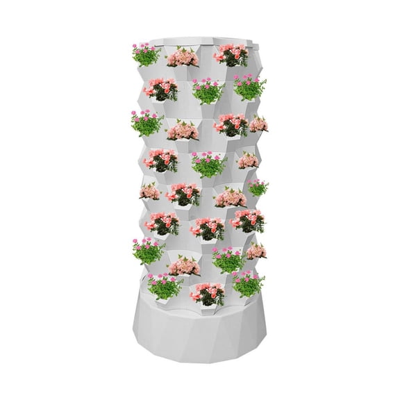 Gonipol Hydroponic Plant Tower 64 Slots Vertical Hydroponic Planter With Water Pump Hydroponic Planter For High-Rise Building Gardening valuable