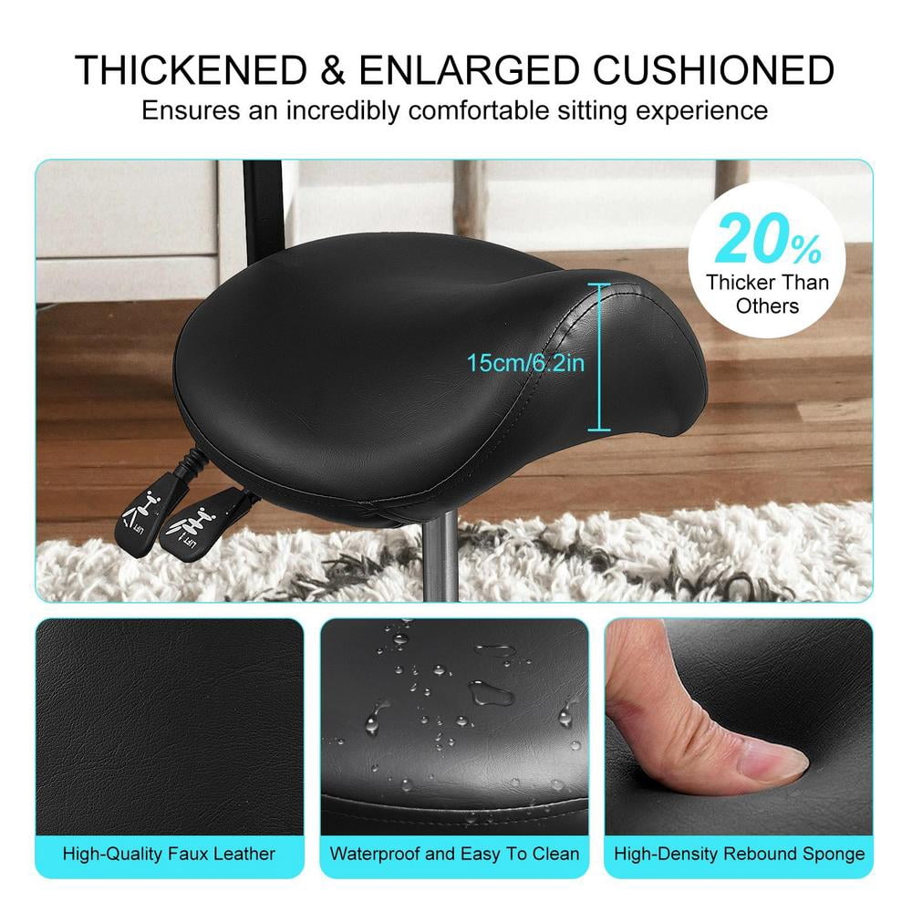 Gonipol Professional Saddle Stool Adjustable Esthetician Chair Hydraulic Stool Heavy Duty Saddle Chairs with Wheels for Massage Salons Spa Dentist successful