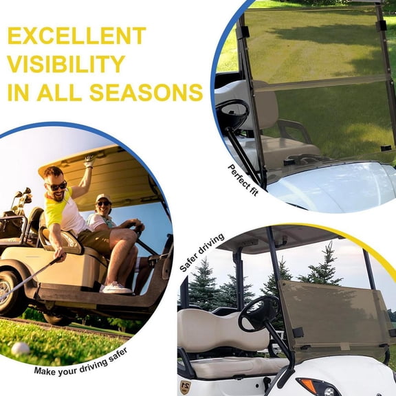 Gonipol Windshield For Golf Cart Golf Cart Windshield Part Easy-to-Install Windshield Replacement Golf Cart Windshield Parts Anti-UV For Golf Carts gorgeous