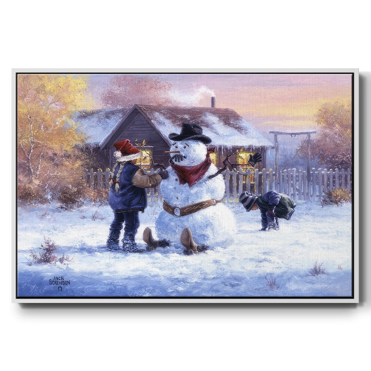 Gonna Be in Trouble - Framed Gallery Wrapped Holiday Canvas - 27 x 41 - White Frame