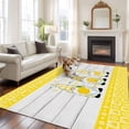 thumbnail image 1 of Gonome Yellow Large Area Rugs 5x8 ft Lemon Plaid Wooden Washable Rug Non Slip Indoor Carpet Absorbent Floor Mat for Living Room Bedroom Dining Room, 1 of 9
