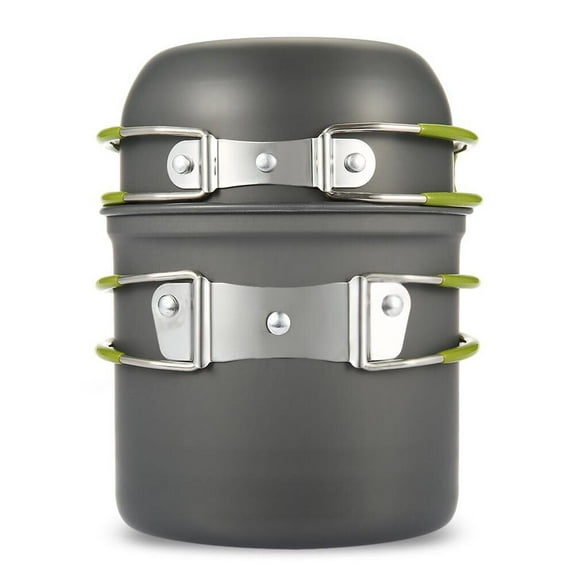 Gonyden Camping Cookware Portable Mess Kit Camping Pot and Pans Cooking 2 Pcs/Set