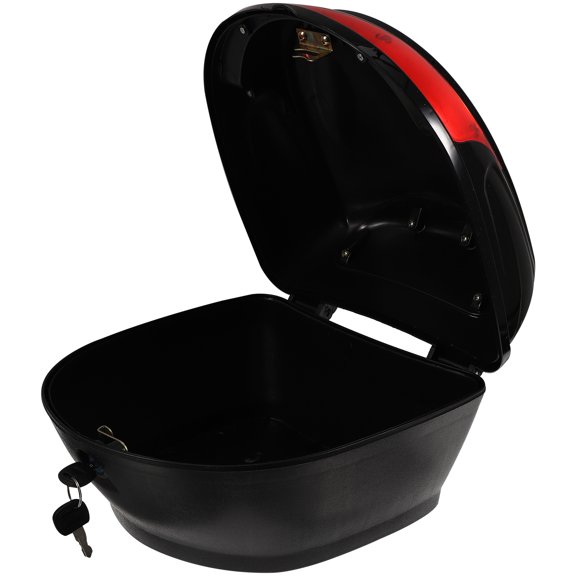 LEDMOMO Motorcycle Tail Trunk Black Sturdy Anti Pressure Lockable Storage Box