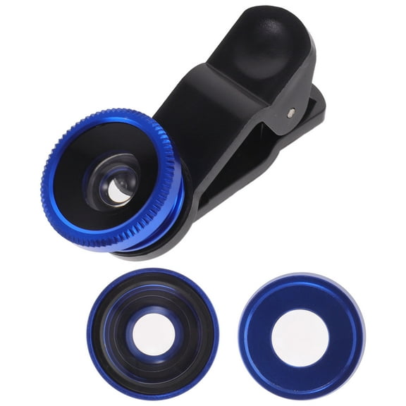 Gonyden Universal Portable Cell Phone Camera Lens Super Wide Angle Lens Macro Lens and Fisheye Lens Clip on 3 in 1 Mobile Phone Lens for 6S/7/8/X (Blue)