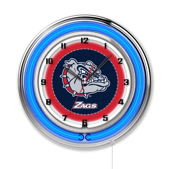 Gonzaga 19" Double Neon Wall Clock
