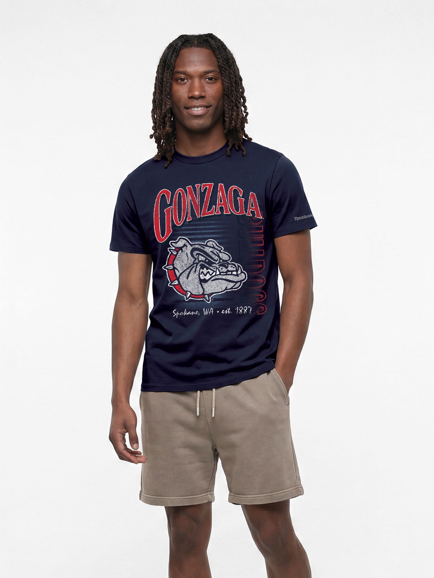 Gonzaga Bulldogs Reebok Mens Crew Neck Short Sleeve T-Shirt