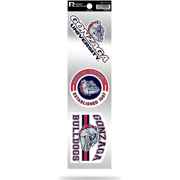 Gonzaga Bulldogs Triple Retro Throwback Spirit Decals Flat Vinyl Auto Home Sticker Sheet University of