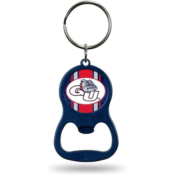Gonzaga University Bulldogs Premium Solid Metal Bottle Opener Keychain, Key Ring, Team Color