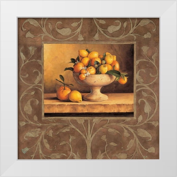 Gonzales, Andres 26x26 White Modern Wood Framed Museum Art Print Titled - Oranges and Lemons