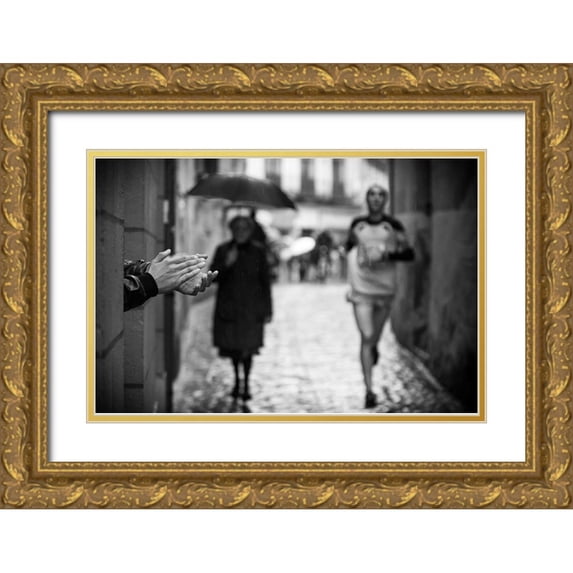 Gonzalez Forjas, David 18x13 Gold Ornate Wood Framed with Double Matting Museum Art Print Titled - Come On