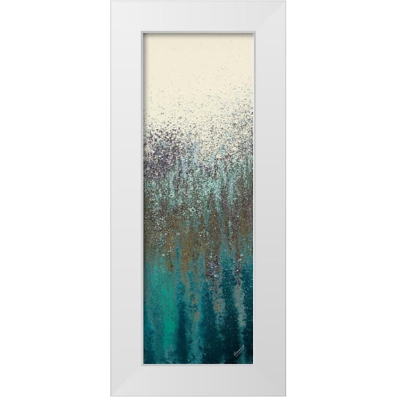 Gonzalez, Roberto 11x24 White Modern Wood Framed Museum Art Print Titled - Teal Woods I