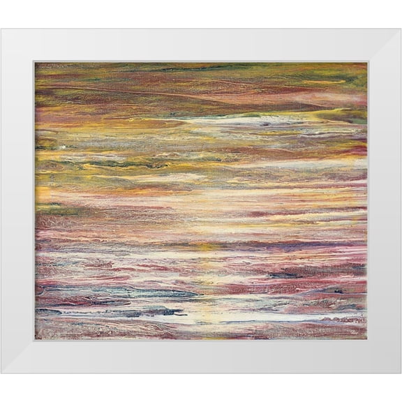 Gonzalez, Roberto 14x12 White Modern Wood Framed Museum Art Print Titled - White Rapids at Sunset