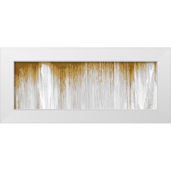 Gonzalez, Roberto 14x7 White Modern Wood Framed Museum Art Print Titled - Golden Moss Panel