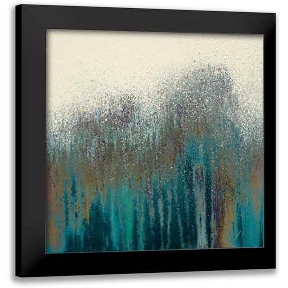 Gonzalez, Roberto 20x20 Black Modern Framed Museum Art Print Titled - Teal Woods
