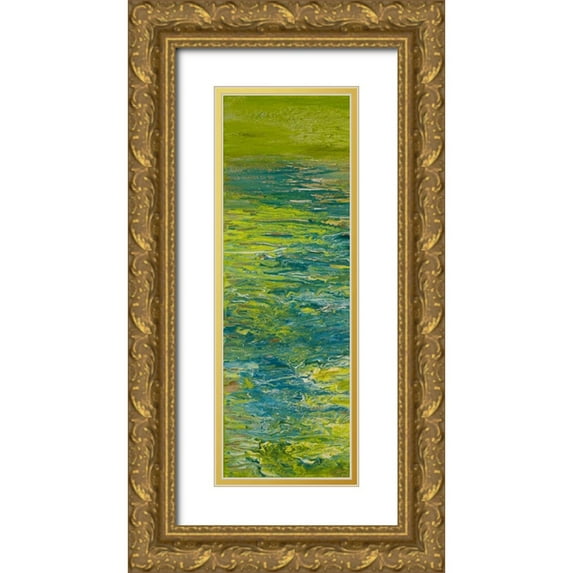 Gonzalez, Roberto 7x14 Gold Ornate Wood Framed with Double Matting Museum Art Print Titled - The Lake II