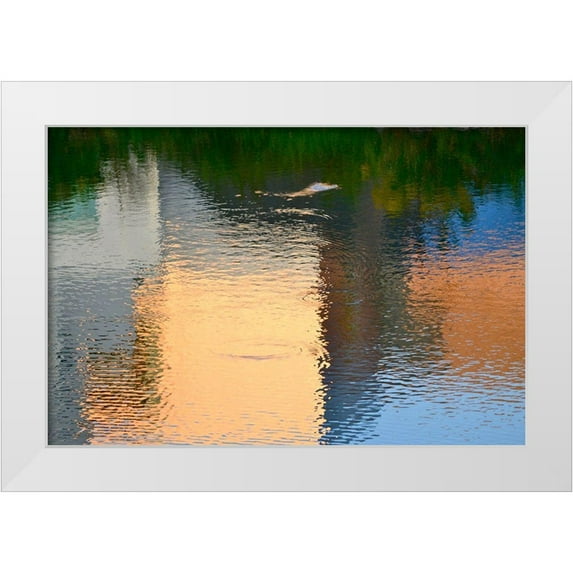 Gonzalez, Ulpi 14x11 White Modern Wood Framed Museum Art Print Titled - Reflection on the Iowa River No. 1