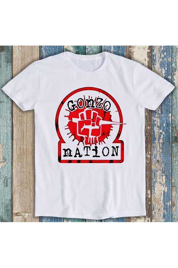 Gonzo Nation Hunter Thompson Retro Funny Meme Gift Tee T Shirt M1247
