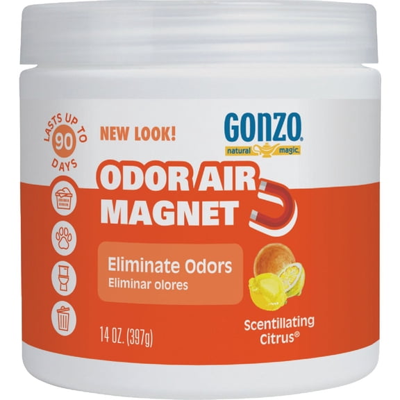 Gonzo Natural Magic Natural Magic Air Purifying Gel, Odor Eliminator For Cars, Closets, Bathrooms And Pet Areas, Captures And Eliminates Odors 14 Ounce - Citric Scent