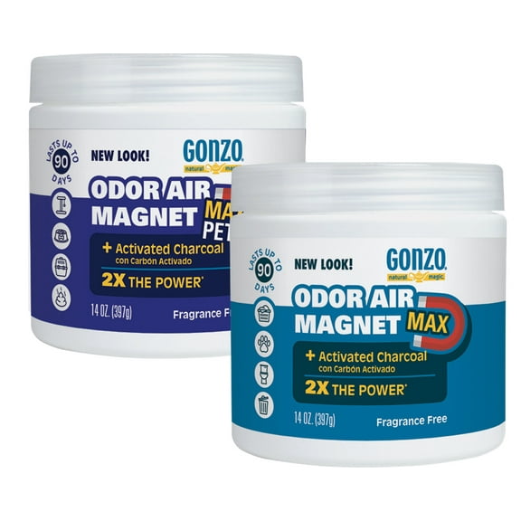 Gonzo Natural Magic Odor Air-Magnet with Activated Charcoal - 14 Ounce (2 Pack)