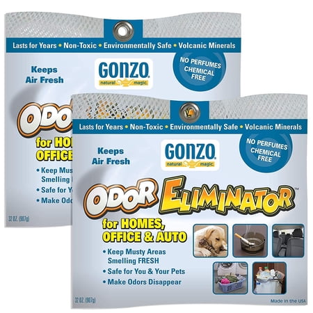 Gonzo Natural Magic Odor Eliminating Rocks - Fragrance-Free Odor Eliminator - 2 Pack, 32 oz