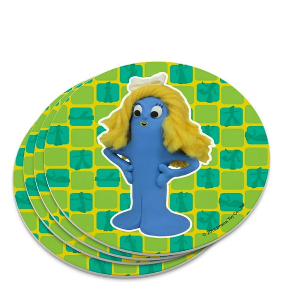 Goo Blue Mermaid Gumby Clay Art Novelty Coaster Set