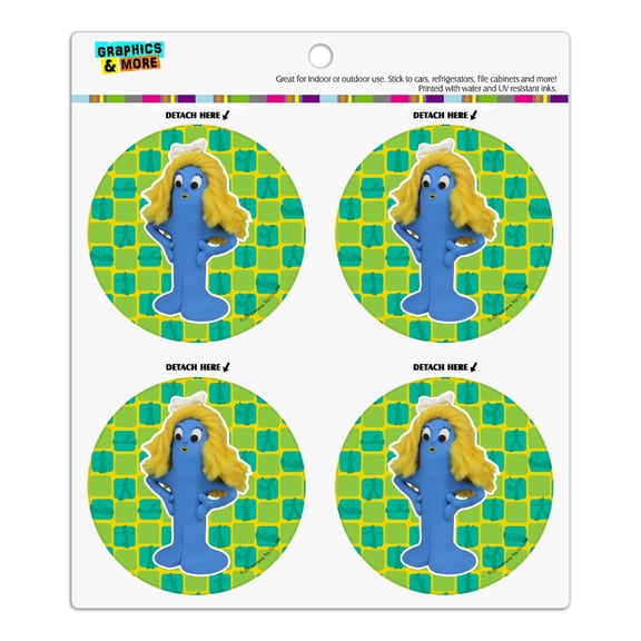 Goo Blue Mermaid Gumby Clay Art Refrigerator Fridge Locker Vinyl Circle Magnet Set